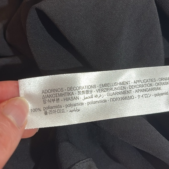 ZARA Organza Ruffle Slip Dress Polka Dot Midi Maxi Black Bloggers Fav - Picture 4 of 10